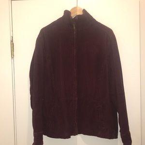 Burgundy Corduroy Zip-Up